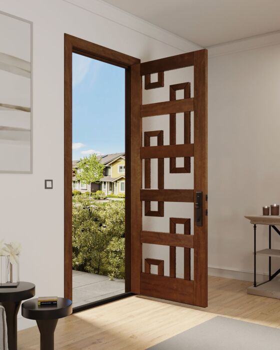 Mahogany Arca Full Lite, Artistic Lite Designer SDL Contemporary Modern Shaker Single Door