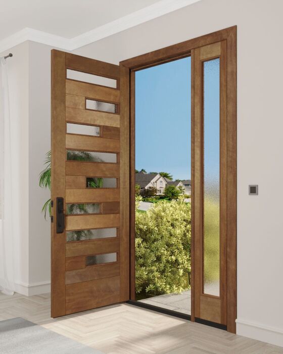 Mahogany Cumulus Artistic Lite  Modern Shaker Single Door, Sidelite