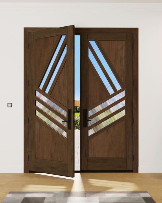 Mahogany Feather-3 Artistic Lite TS Modern Shaker Double Door