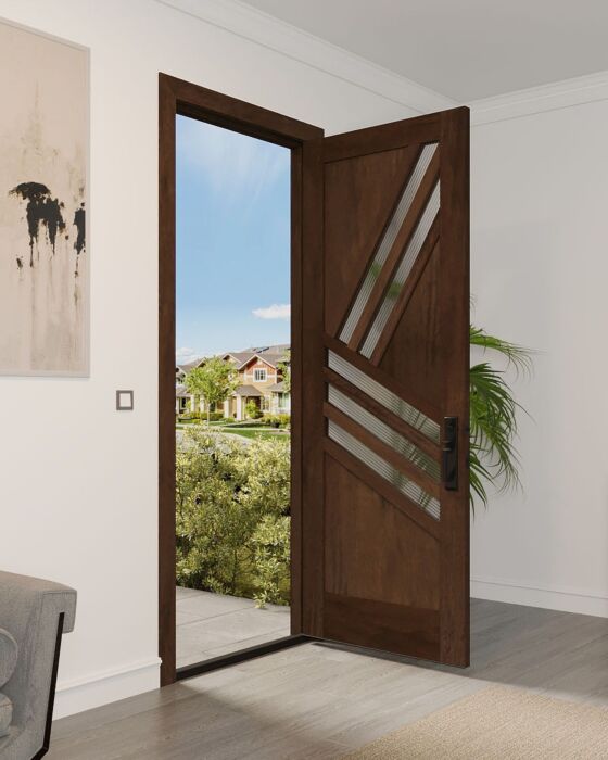 Mahogany Feather-3 Artistic Lite TS Modern Shaker Single Door