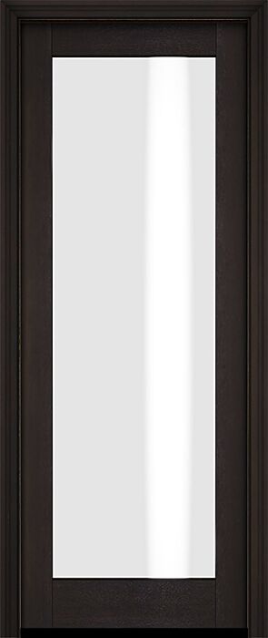 Mahogany Full Lite Modern Shaker Single Door|G101-SH-SH