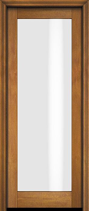 Mahogany Full Lite Modern Shaker Single Door|G101-SH-SH