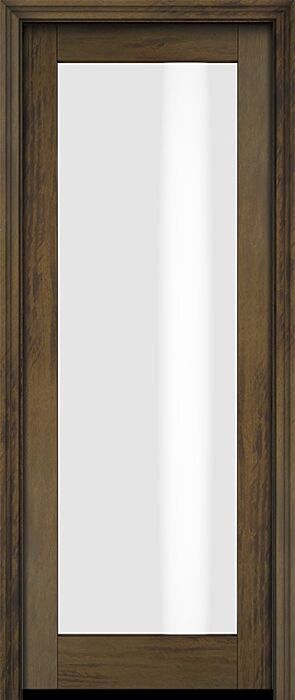 Mahogany Full Lite Modern Shaker Single Door|G101-SH-SH