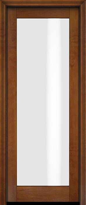 Mahogany Full Lite Modern Shaker Single Door|G101-SH-SH