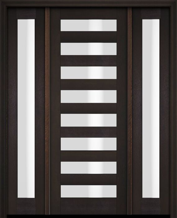 Mahogany Slimlite  Modern Shaker Single Door, Sidelites|G101-SLM-SH