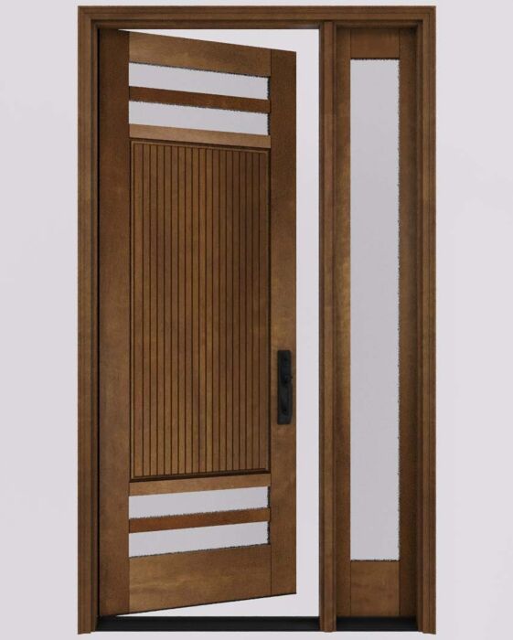 Mahogany Brazen 4 Lite SDL Contemporary Modern Shaker Single Door, Sidelite|G114-W-BZ-SH