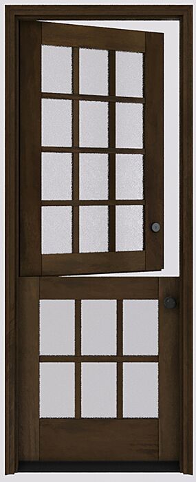 Mahogany 18 Lite Full Lite Transitional SDL Shaker Dutch Door|G1201-DUT_G601-DUB