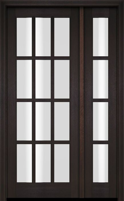 Mahogany Full Lite, 12 Lite SDL Single Door, Sidelite|G1201-OG