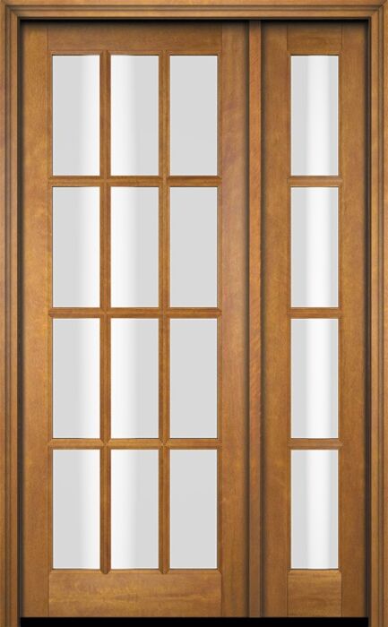 Mahogany Full Lite, 12 Lite SDL Single Door, Sidelite|G1201-OG