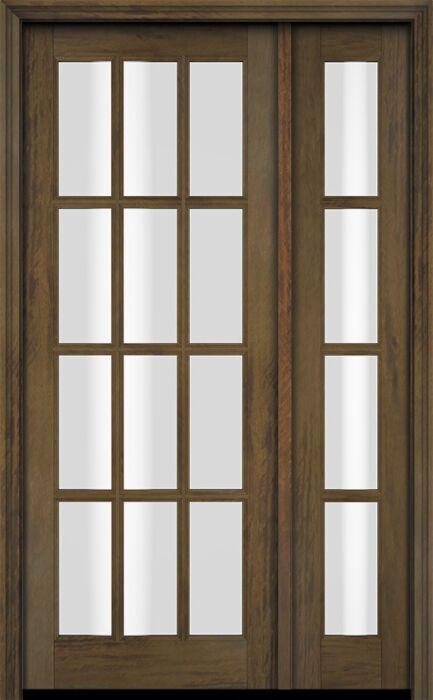 Mahogany Full Lite, 12 Lite SDL Single Door, Sidelite|G1201-OG