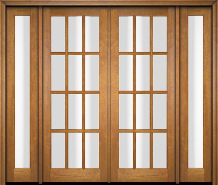 Mahogany Full Lite, 12 Lite SDL Double Door, Full Lite Sidelites|G1201-OG