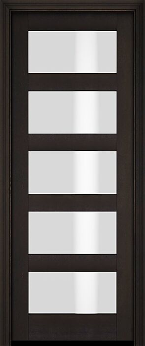Mahogany Full Lite, 5 Lite  Modern Shaker Single Door|G501-SH-SH