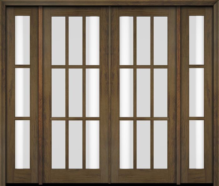 Mahogany Full Lite, 9 Lite SDL Double Door, Sidelites|G901-OG