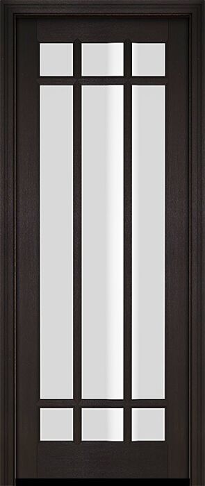 Mahogany Full Lite, 9 Lite Prairie SDL Single Door|G906-OG