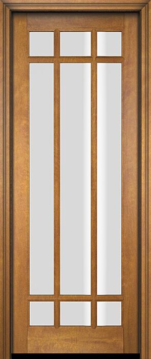 Mahogany Full Lite, 9 Lite Prairie SDL Single Door|G906-OG