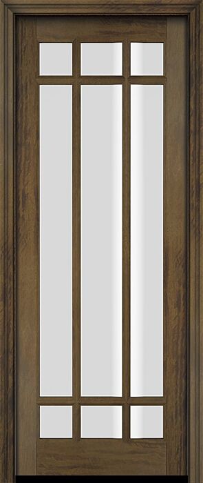 Mahogany Full Lite, 9 Lite Prairie SDL Single Door|G906-OG