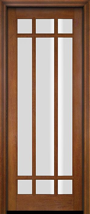 Mahogany Full Lite, 9 Lite Prairie SDL Single Door|G906-OG