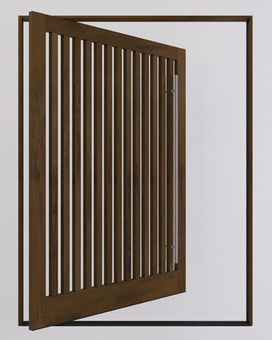 Mahogany Full Slimlite Designer  Contemporary Modern Shaker Pivot Door|GFV-SH