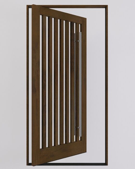 Mahogany Full Slimlite Designer  Contemporary Modern Shaker Pivot Door|GFV-SH