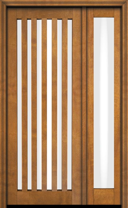 Mahogany Slimlite  Modern Shaker Single Door, Sidelite
