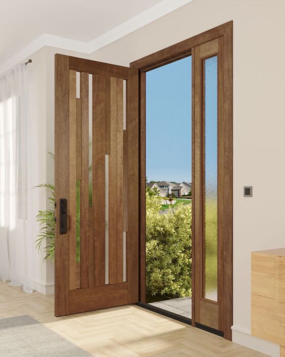 Mahogany Leonid Artistic Lite SDL Modern Shaker Single Door, Sidelite