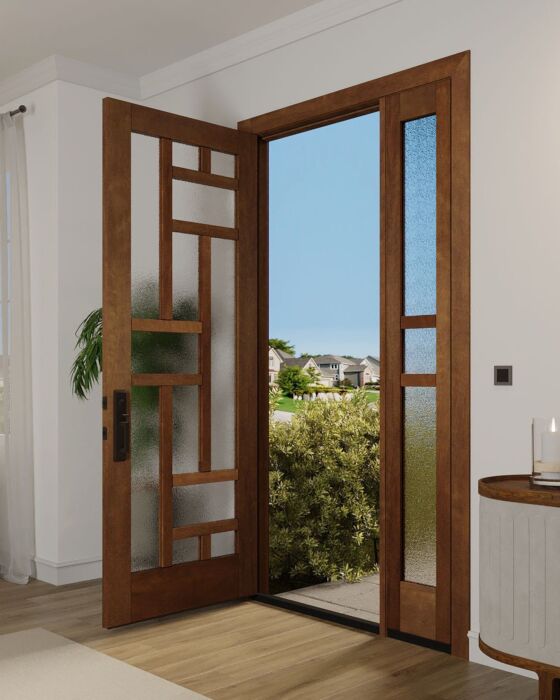Mahogany Montpelier Full Lite, Artistic Lite Designer SDL Contemporary Modern Shaker Single Door, Sidelite