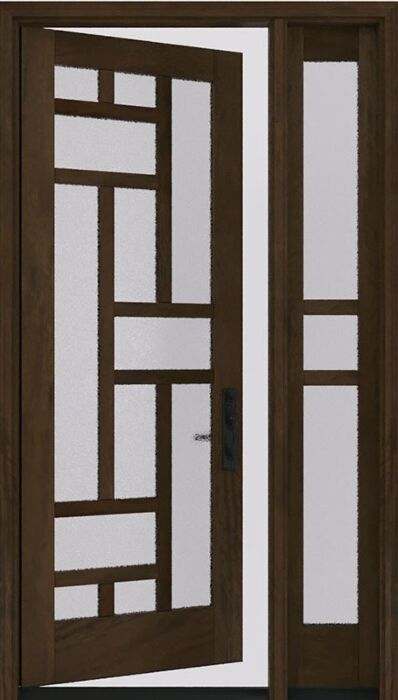 Mahogany Montpelier Full Lite, Artistic Lite Designer SDL Contemporary Modern Shaker Single Door, Sidelite