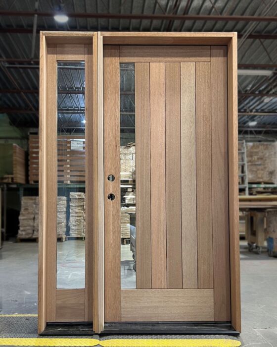 Mahogany Artistic Lite  Modular Modern Shaker Single Door, Sidelite|MRV-53G-3-SH