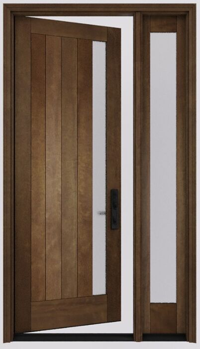 Mahogany Artistic Lite  Modular Modern Shaker Single Door, Sidelite|MRV-53G-3-SH