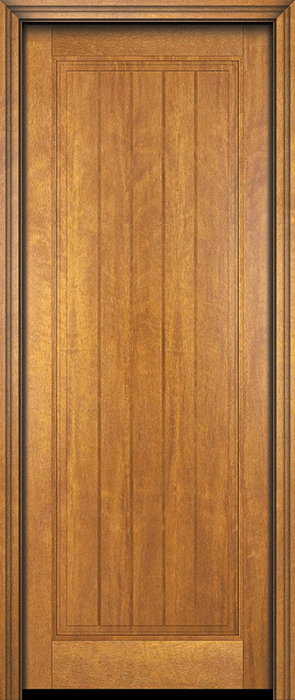 Mahogany 1 Panel V-Grooved Solid Single Door|P101-V-OG