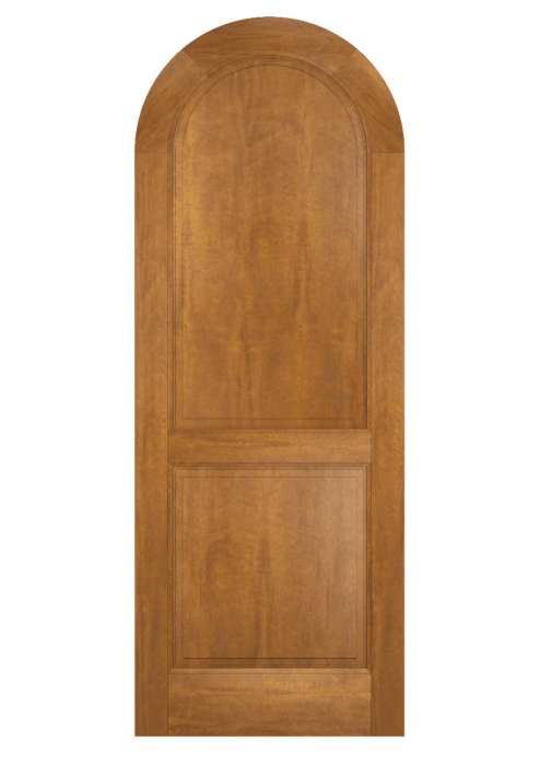 Mahogany Round Top 2 Panel Solid Single Door|P201-R-RT-OG