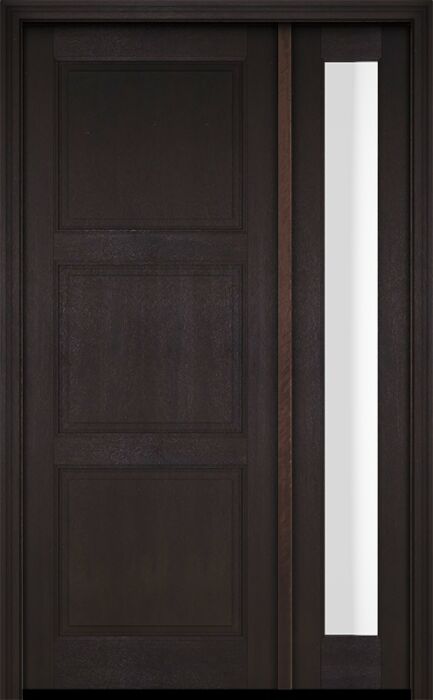 Mahogany 3 Panel Solid Single Door, Sidelite|P301-S-OG