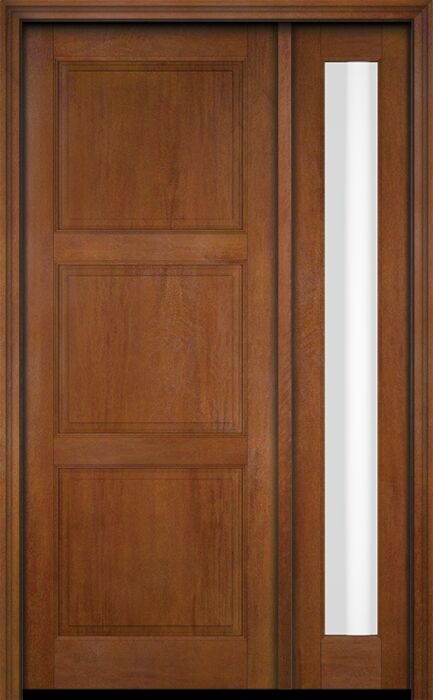 Mahogany 3 Panel Solid Single Door, Sidelite|P301-S-OG