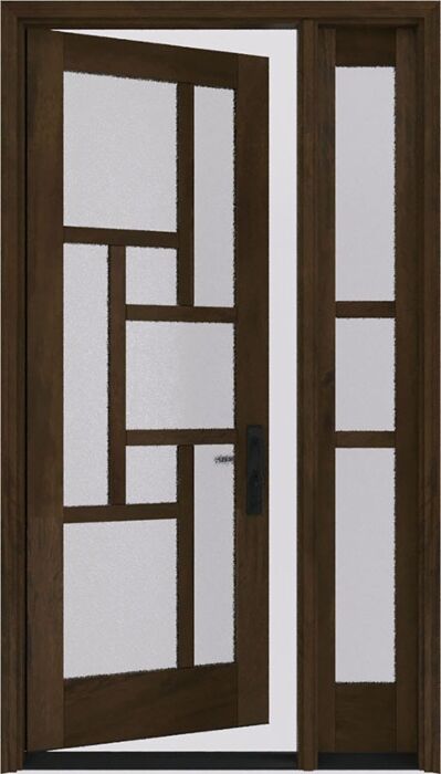 Mahogany Pinellas Full Lite, Artistic Lite Designer SDL Contemporary Modern Shaker Single Door, Sidelite