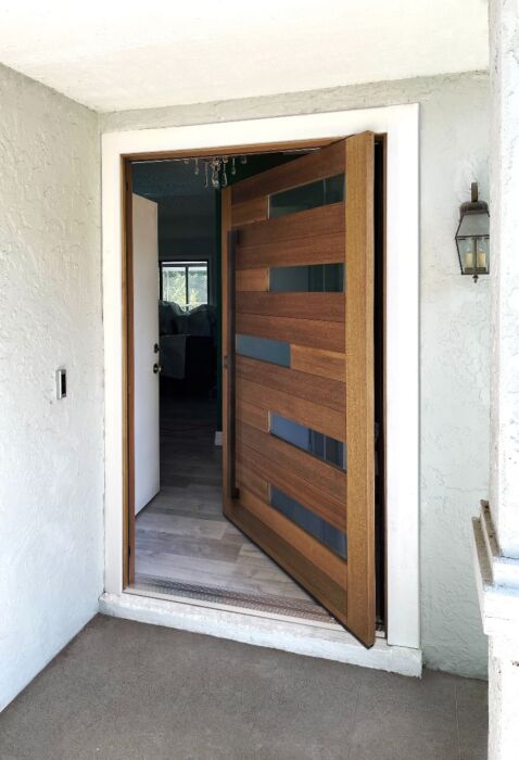 Mahogany Anahita Artistic Lite Designer  Pivot Door