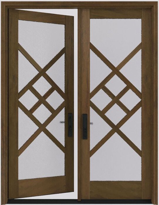 Mahogany Victoria Full Lite, Artistic Lite Designer SDL Contemporary Modern Shaker Double Door