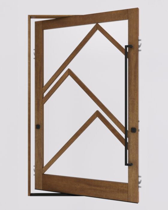 Mahogany RAS-11 Stylish Multi Lite SDL Contemporary Modern Shaker Impact-Rated Pivot Door