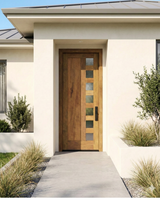 Mahogany Artistic Lite Designer  Contemporary Modern 1 Panel Shaker Single Door|G102SQ-SH-SH