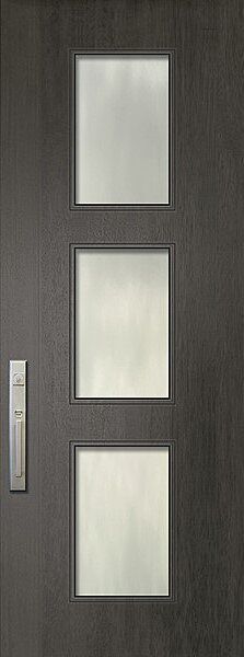 42" x 96" Newport Woodcraft Mahogany Contemporary Door w/Textured Glass