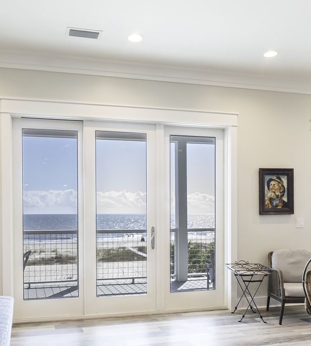 Low-e 96" Full Lite Fiberglass Gliding Triple Door