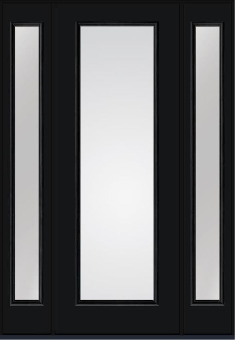 96 Clear Full Lite Smooth Fiberglass Single Door,Sidelites , WBD Impact