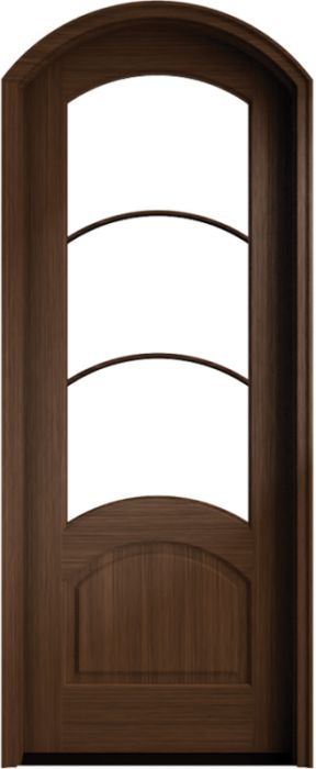 96" Mahogany Aberdeen 3 Lite SDL Single Door/Arch Top