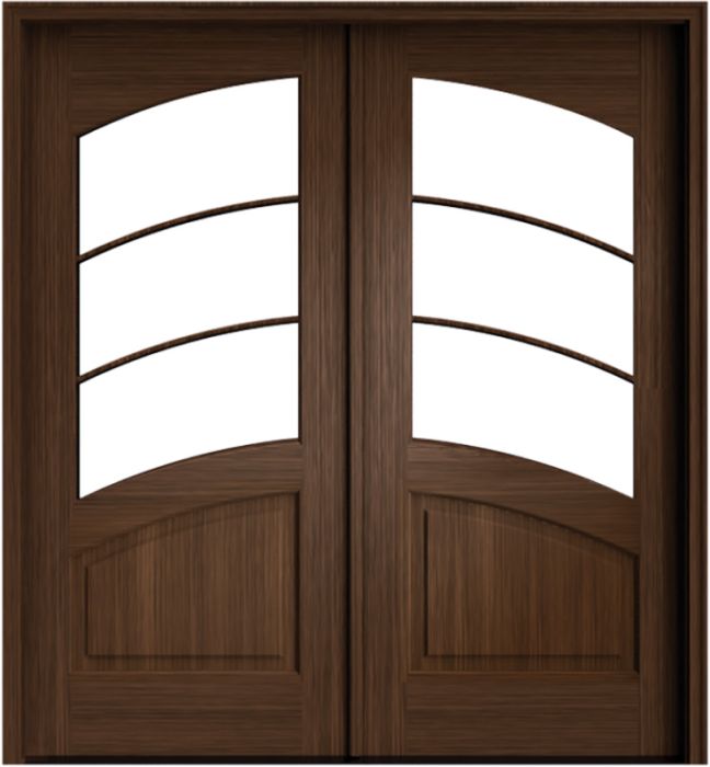 80" Mahogany Aberdeen 3 Lite SDL Double Door