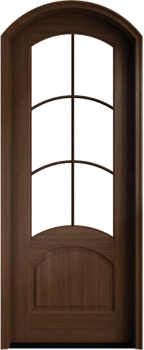 96" Mahogany Aberdeen 6 Lite SDL Single Door/Arch Top