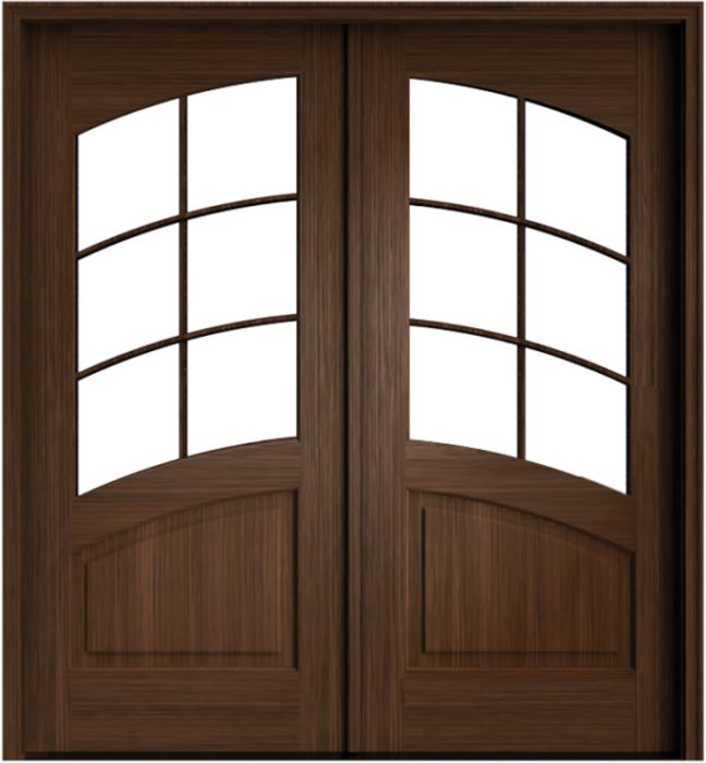 80" Mahogany Aberdeen 6 Lite SDL Double Door