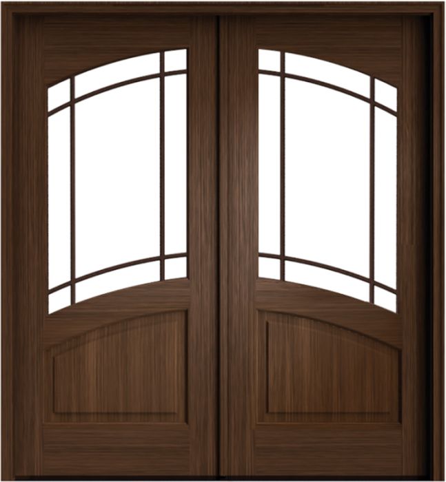 80" Mahogany Aberdeen 9 Lite Prairie SDL Double Door