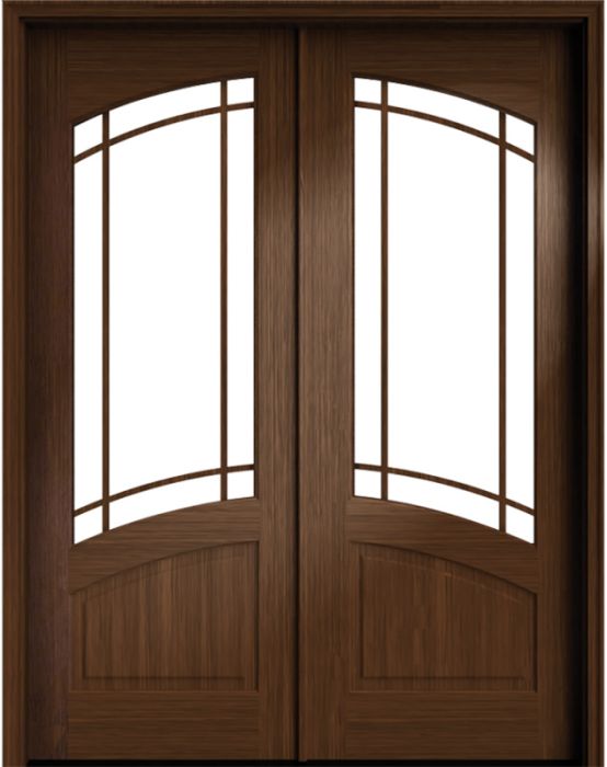 96" Mahogany Aberdeen 9 Lite Prairie SDL Double Door