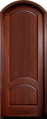96" Mahogany Aberdeen Solid Panel Single Door/Arch Top