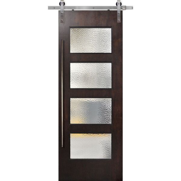 96" 4-Lite Santa Monica Contemporary Birch Single Door