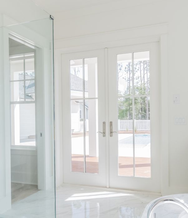 Low-e Full Lite, 10 Lite SDL Fiberglass Double Door